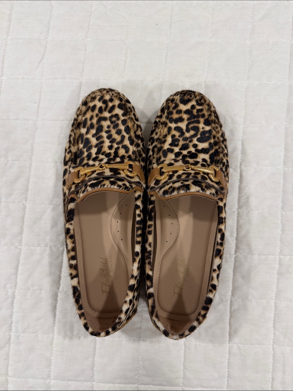 Leopard Print Driving Loafers with Gold Bit Accent